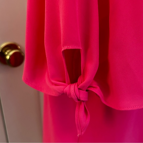 I.N. Studio Coral Dress with Knotted Sleeves Never worn - Picture 2 of 4